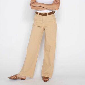 OLIVER LOGAN Flora Wide Leg Pants Tan Size 26